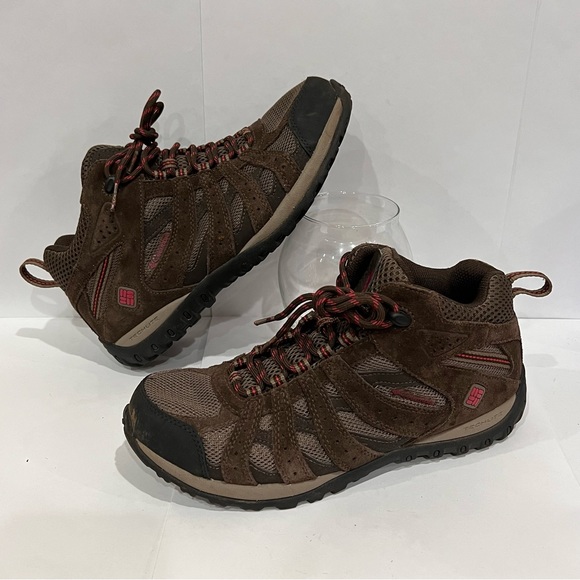 Columbia Waterproof Hiking Trail Boots Women's Size 9 Brown Mid Top Lace Up - Picture 3 of 10